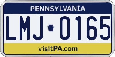 PA license plate LMJ0165