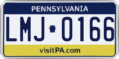 PA license plate LMJ0166