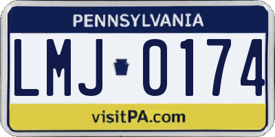 PA license plate LMJ0174