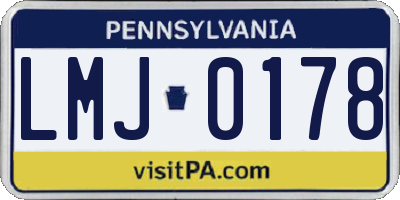 PA license plate LMJ0178