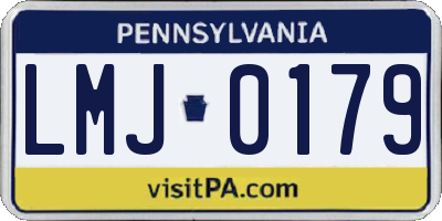 PA license plate LMJ0179