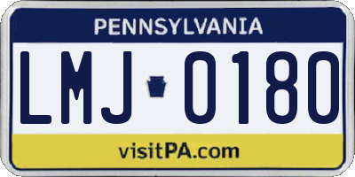 PA license plate LMJ0180