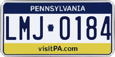 PA license plate LMJ0184