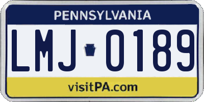 PA license plate LMJ0189