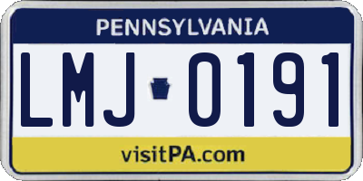 PA license plate LMJ0191