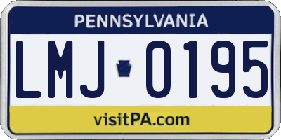 PA license plate LMJ0195