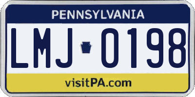 PA license plate LMJ0198
