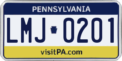 PA license plate LMJ0201