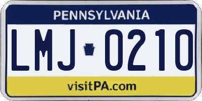 PA license plate LMJ0210