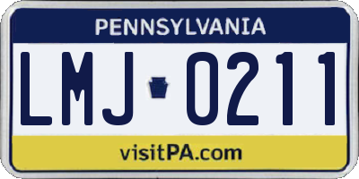 PA license plate LMJ0211