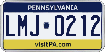 PA license plate LMJ0212