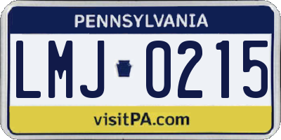PA license plate LMJ0215