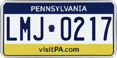 PA license plate LMJ0217
