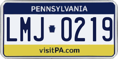 PA license plate LMJ0219