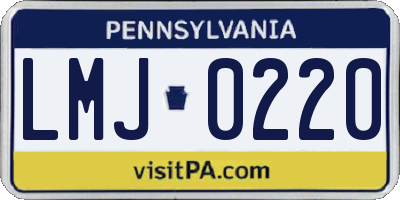 PA license plate LMJ0220