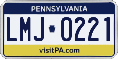 PA license plate LMJ0221