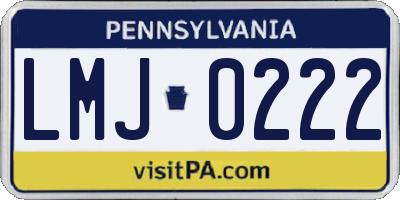 PA license plate LMJ0222