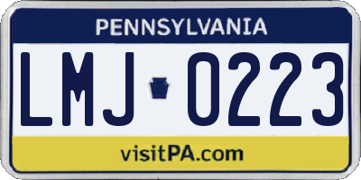 PA license plate LMJ0223