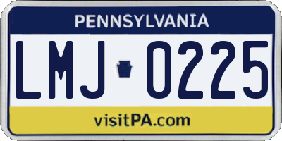 PA license plate LMJ0225