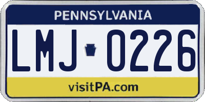 PA license plate LMJ0226