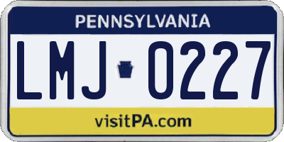 PA license plate LMJ0227