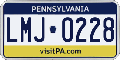 PA license plate LMJ0228
