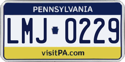 PA license plate LMJ0229