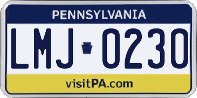 PA license plate LMJ0230
