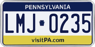 PA license plate LMJ0235