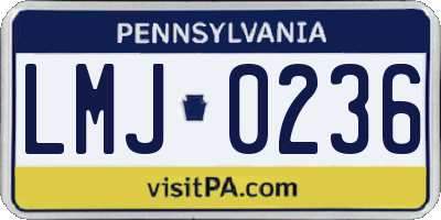 PA license plate LMJ0236
