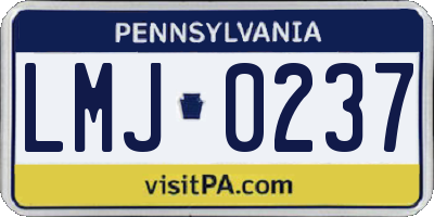 PA license plate LMJ0237
