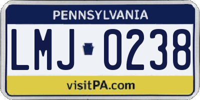 PA license plate LMJ0238