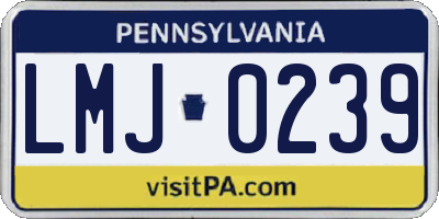 PA license plate LMJ0239