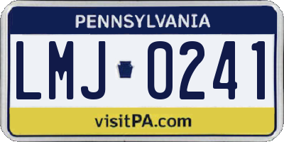 PA license plate LMJ0241