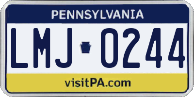 PA license plate LMJ0244