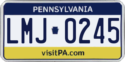 PA license plate LMJ0245