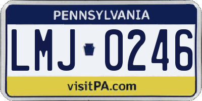 PA license plate LMJ0246