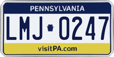 PA license plate LMJ0247