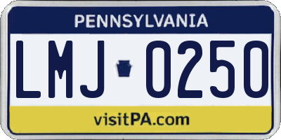 PA license plate LMJ0250