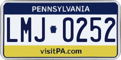 PA license plate LMJ0252