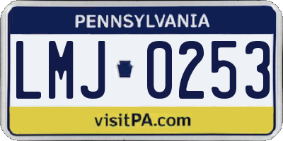 PA license plate LMJ0253
