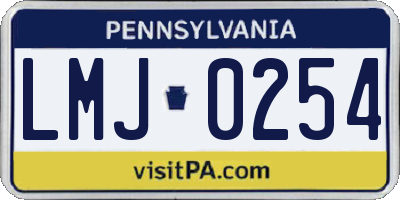 PA license plate LMJ0254
