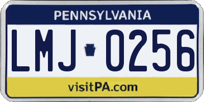 PA license plate LMJ0256