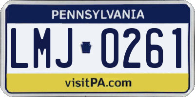 PA license plate LMJ0261