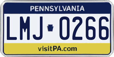PA license plate LMJ0266