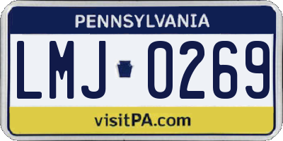 PA license plate LMJ0269