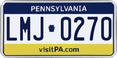 PA license plate LMJ0270