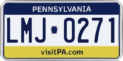 PA license plate LMJ0271