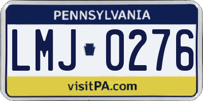 PA license plate LMJ0276