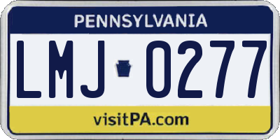 PA license plate LMJ0277